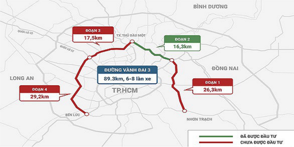 Tiến độ đường vành đai 3 kết nối qua nhiều tỉnh