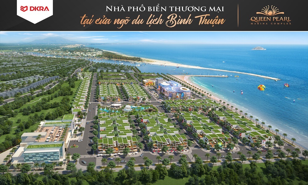 Phối cảnh tổng thể dự án nhà phố biển Queen Pearl Marina Complex