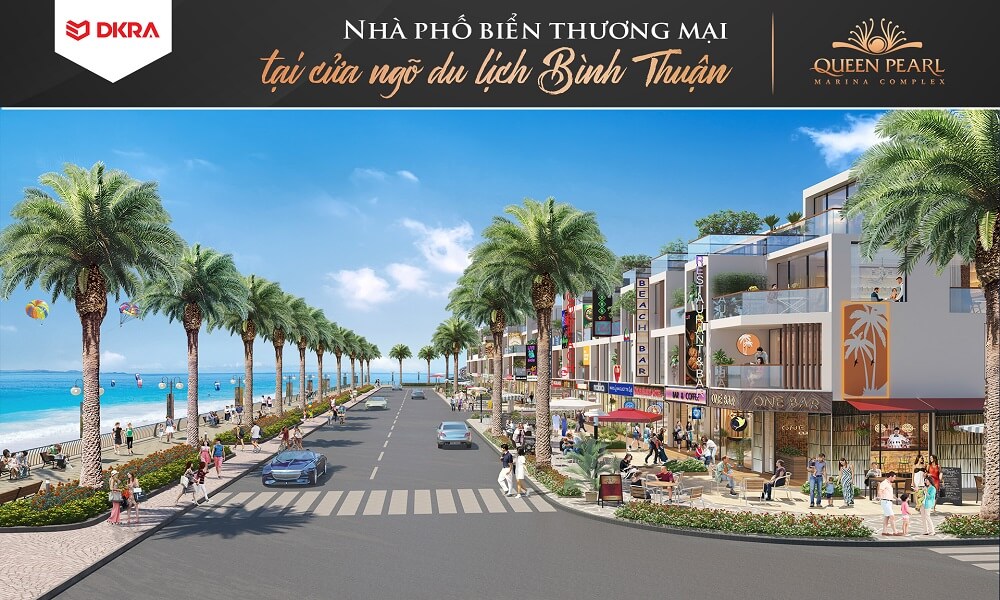 Phối cảnh tổng thể mẫu nhà dự án nhà phố biển Queen Pearl Marina Complex