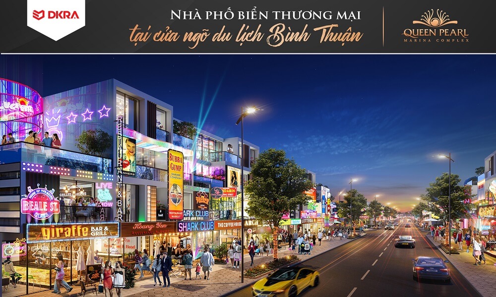 Phối cảnh tổng thể mẫu nhà nhà phố biển Queen Pearl Marina Complex