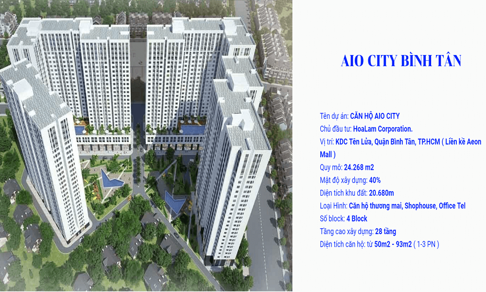 Tổng quan dự án căn hộ Aio City Tên Lửa Bình Tân