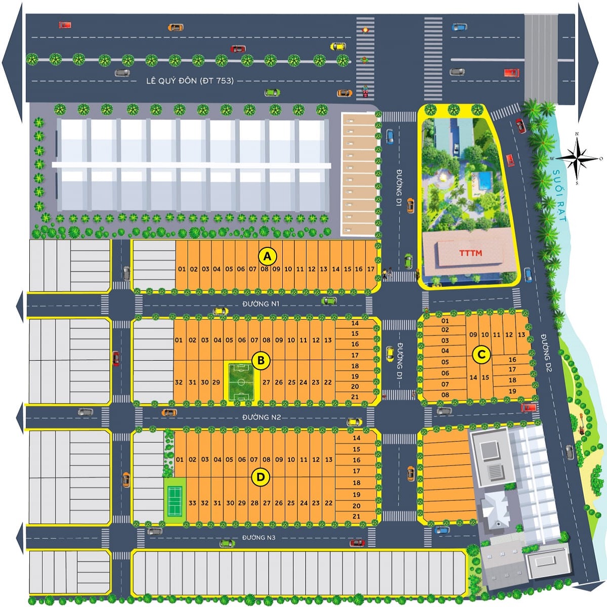 mặt bằng phân lô dự án era central point bình phước