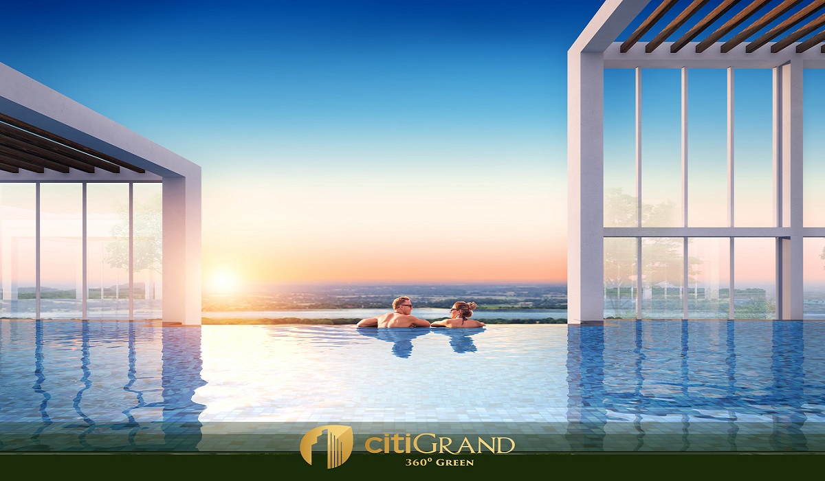 hồ bơi chân mây bên trong căn hộ citi grand quận 2