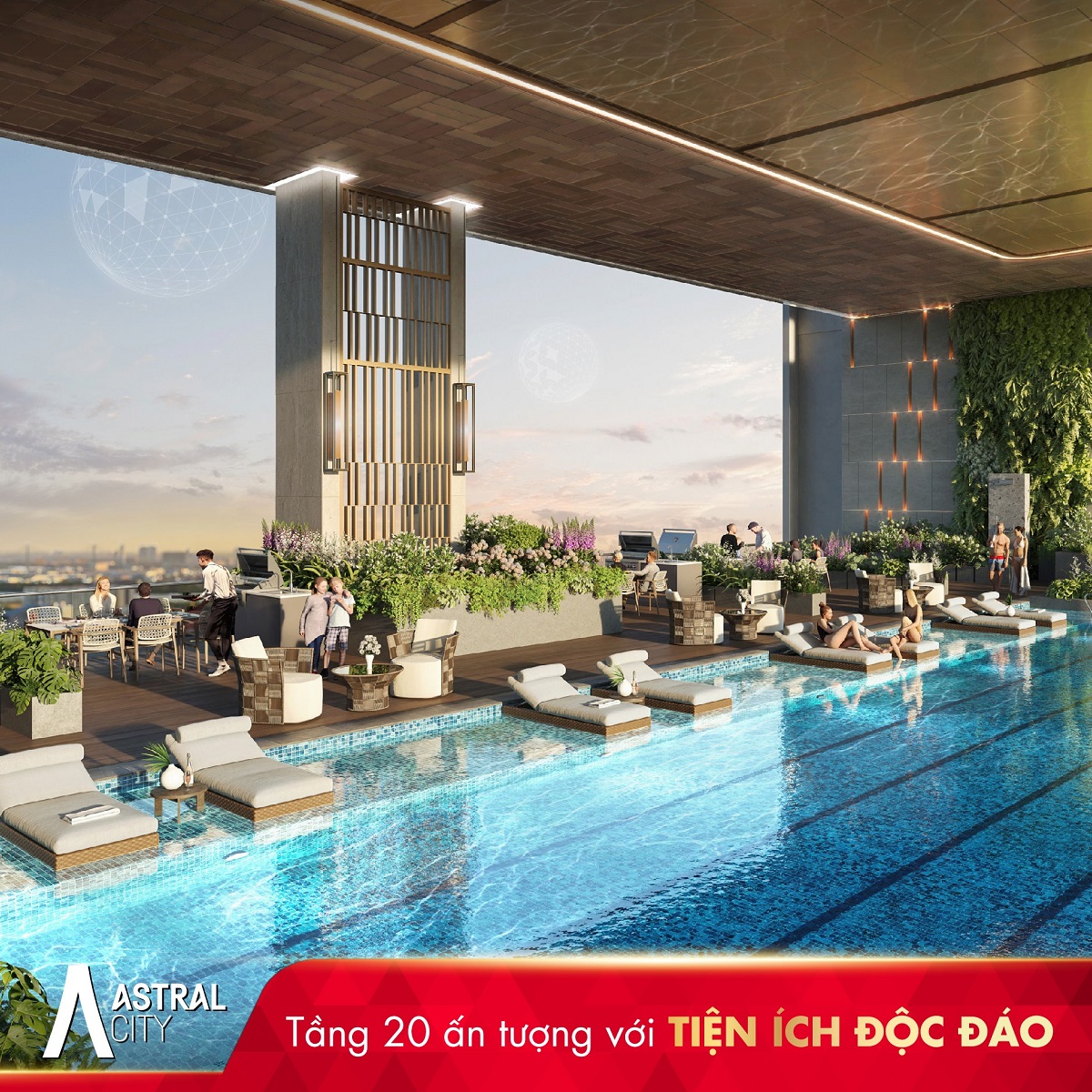 Tiện ích tầng 20 Astral City ấn tượng độc đáo